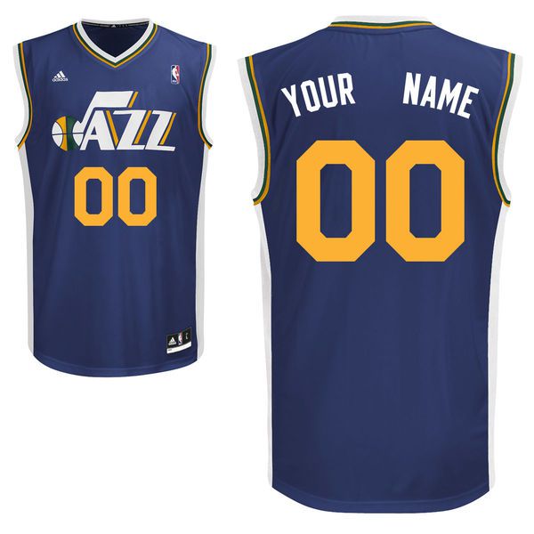 Adidas Utah Jazz Youth Customizable Replica Road Blue NBA Jersey